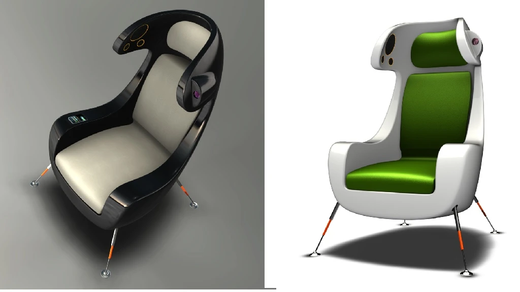 The Media Chair by Martin Emila features an iPod dock, built-in surround sound speakers, a projector and plenty of style and comfort
