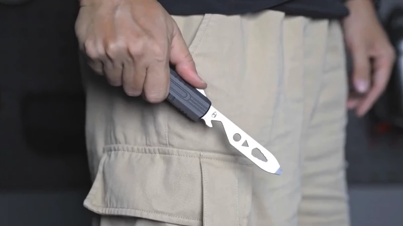 HX Outdoors' Retractable EDC Tool combines multipurpose tool utility with switchblade-like action