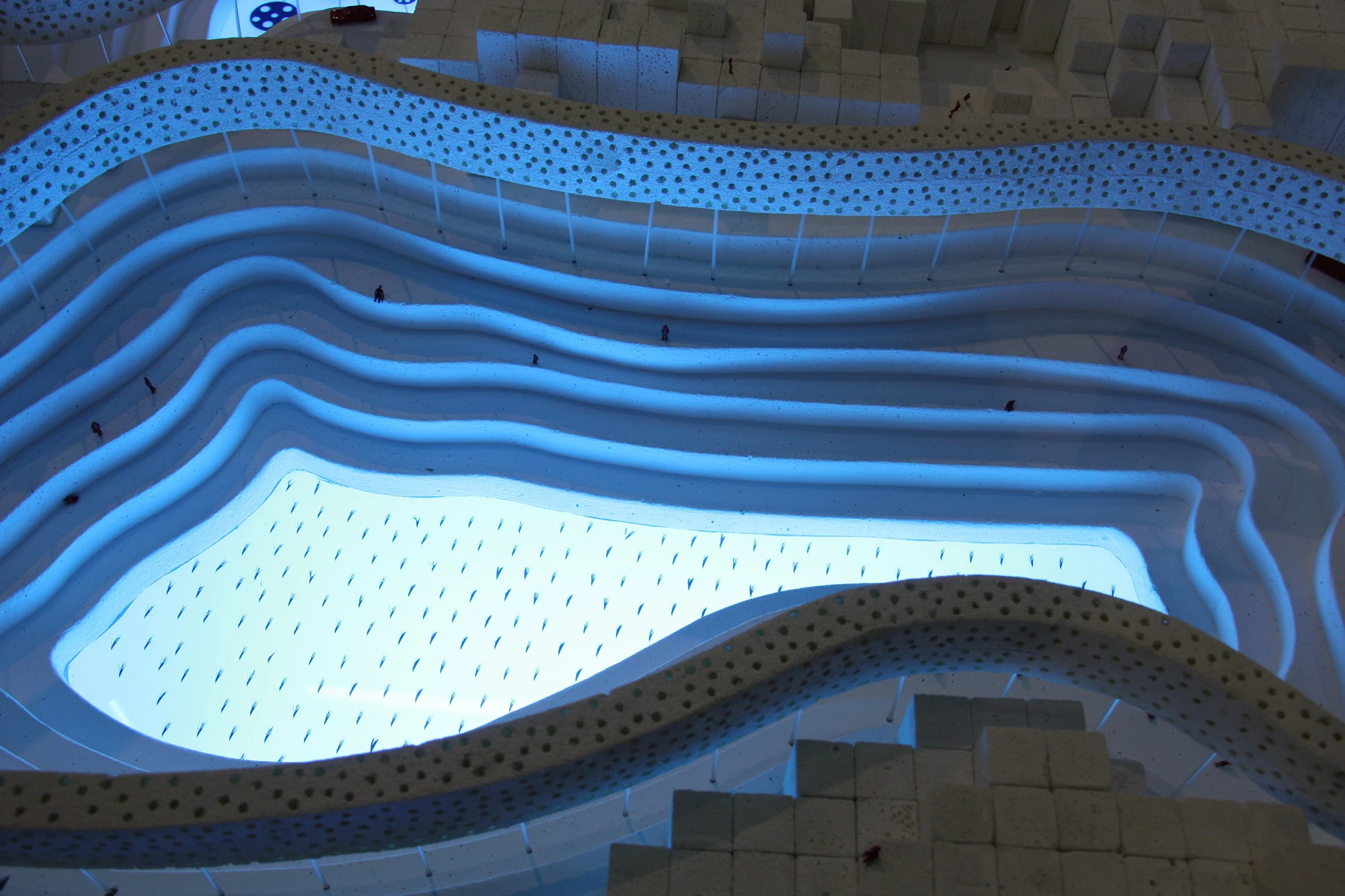 The relative depth of the reservoirs is clear in Shma's physical model of the conceptual Ayutthaya of the future on display at Architect Expo 2012