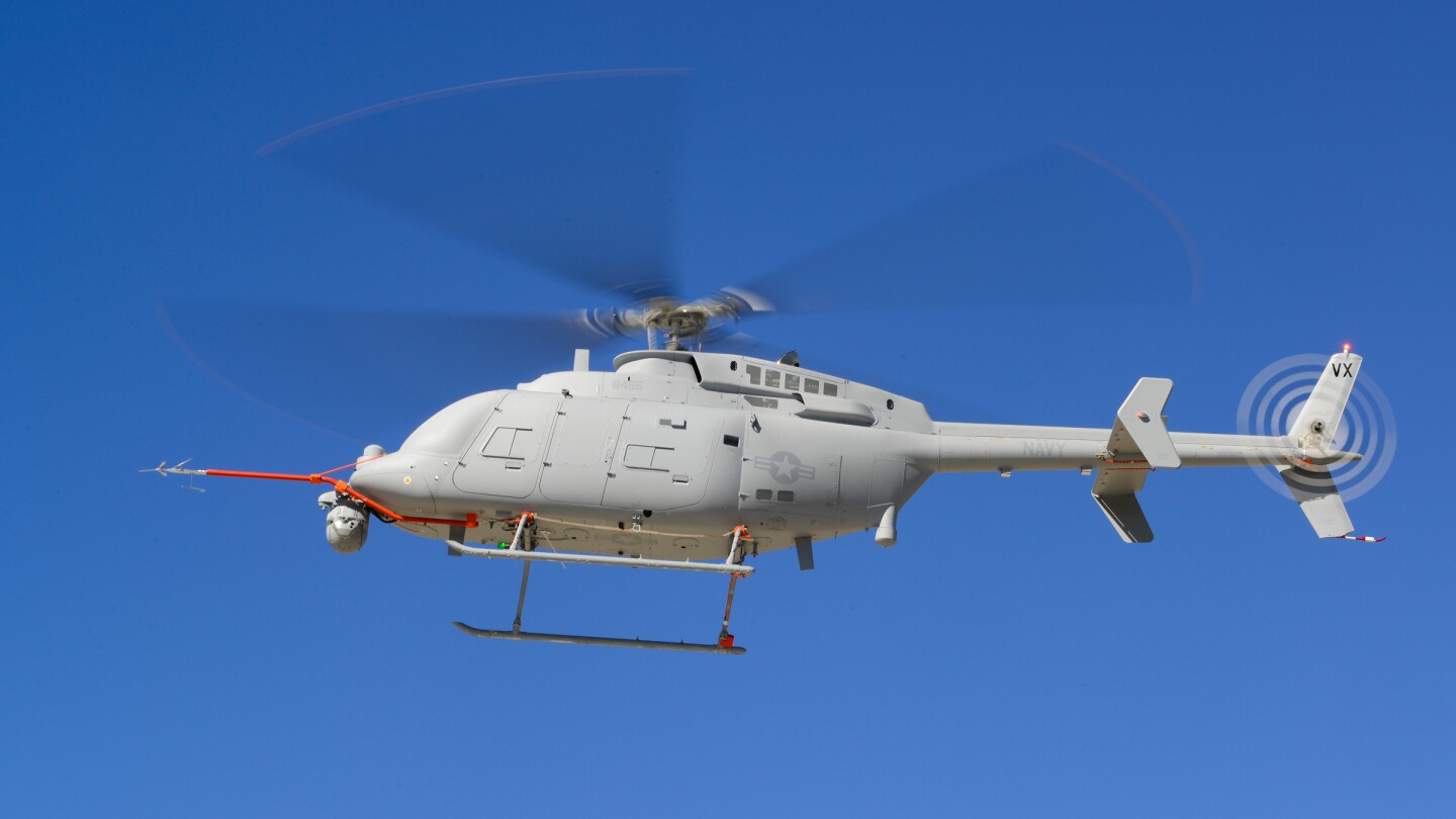 The MQ-8C Fire Scout unmanned helicopter takes to the air for the first time at Naval Base Ventura County (NBVC), Point Mugu, California (Photo: Alan Radecki/Northrop Grumman)