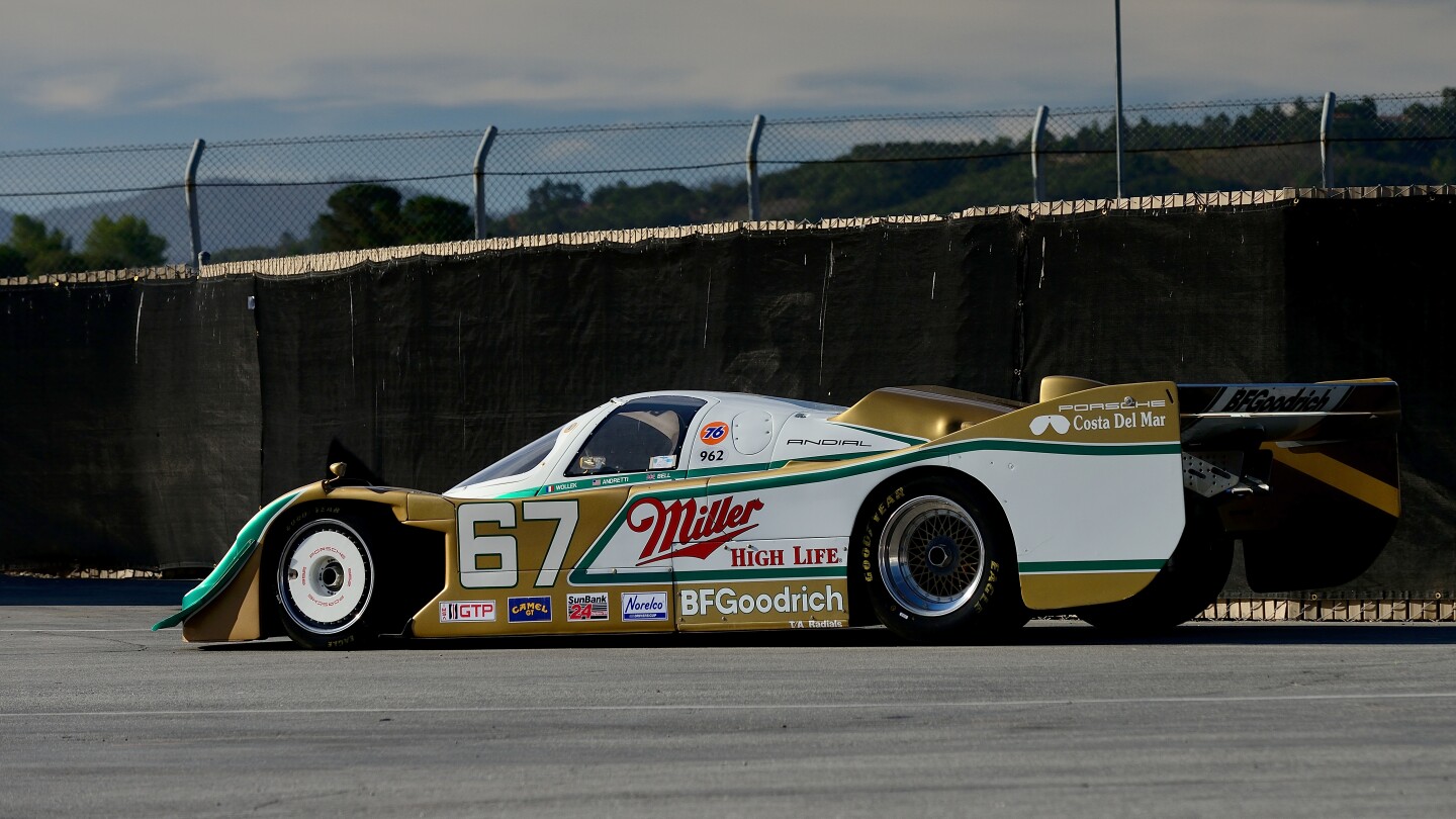 This 1989 Porsche 962 is the car (Chassis 108C-2), which won the 1989 Daytona 24 Hour, 1989 Palm Beach Grand Prix and the 1989 Porsche Cup USA and is generally acknowledged as the fastest 962 of the period. It was described by Derek Bell as his favorite 962 and driven to his last 24 Hour victory. Presented in it's famous Miller and BF Goodrich livery, the car was campaigned by Jim Busby Racing for a grand total of 11 top-five qualifying runs and 5 podium finishes during the 1988-89 seasons.