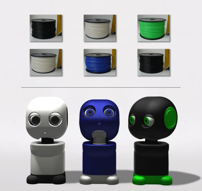 Some backers will receive colored ABS plastic to print their robot in custom styles