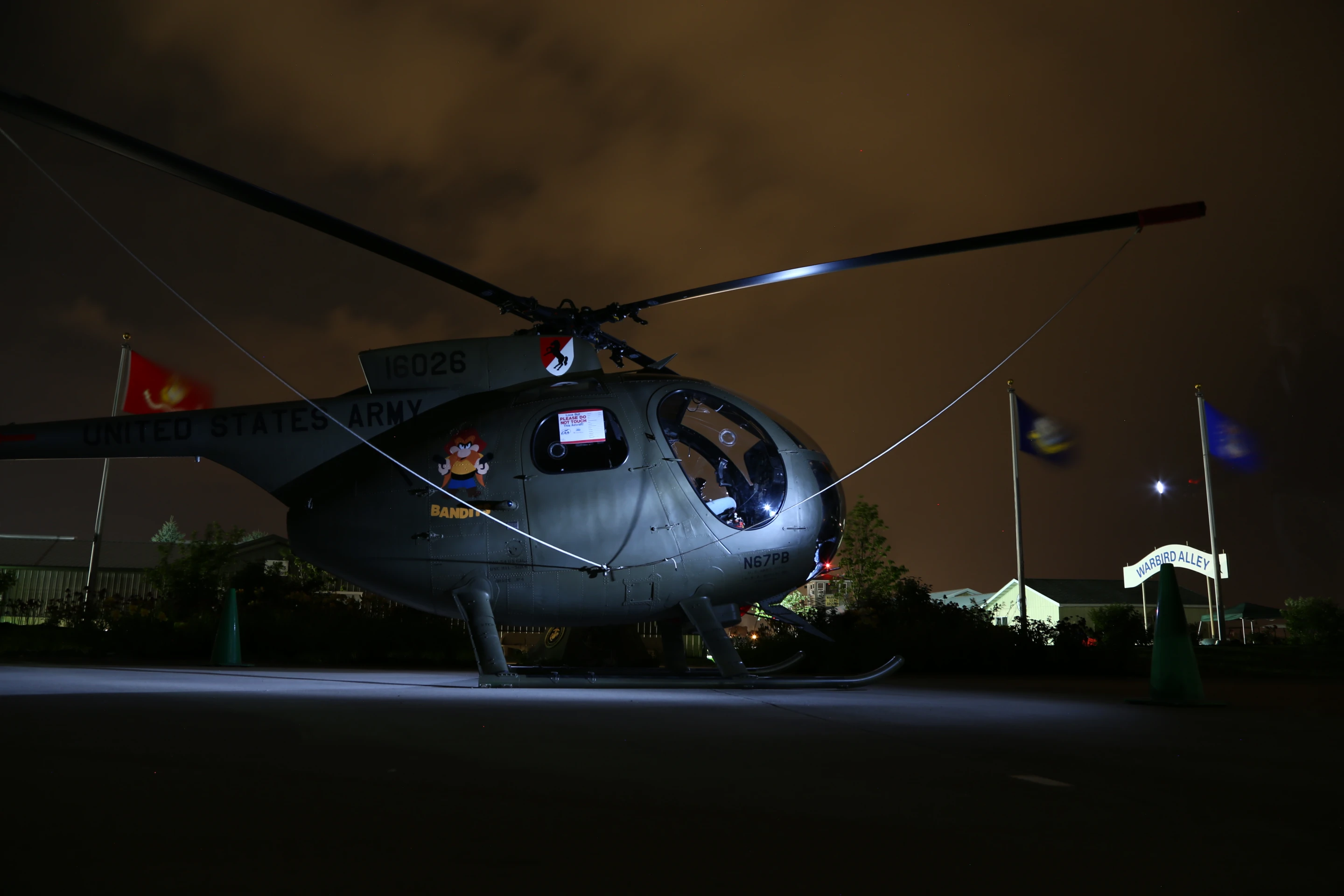 OH-6 Cayuse Military Helicopter at night (Photo: Angus MacKenzie/Gizmag.com)