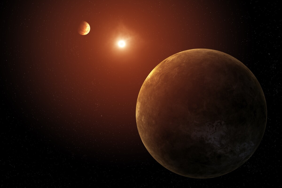 An artist's impression of some of the planets in the Kepler-385 system