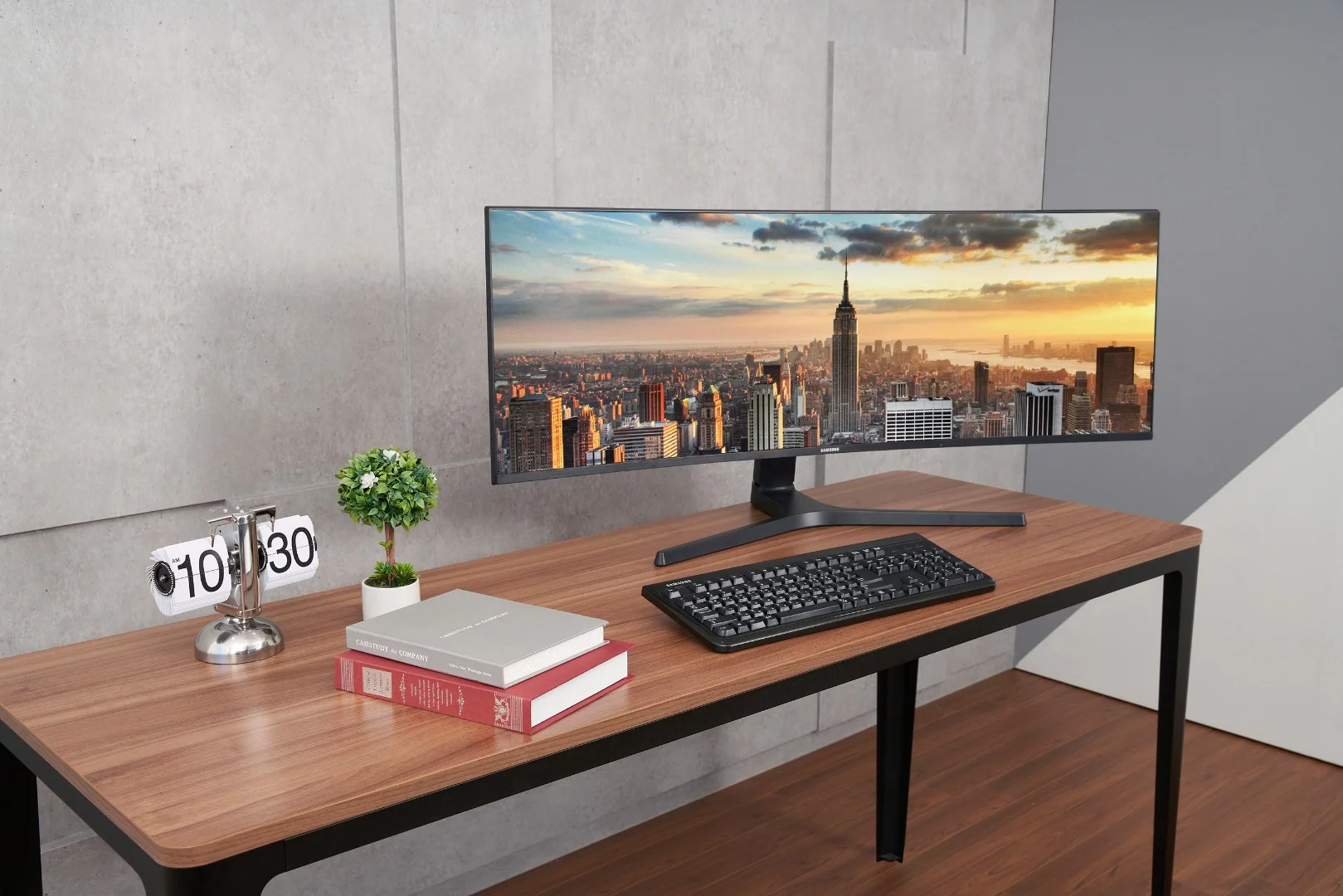 The CJ89 model is a 43-in display with a refresh rate of 120 Hz and a resolution of 3,840 x 1,200