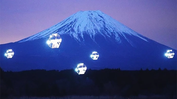 The Sky Magic project was demonstrated at the foot of Mt Fuji