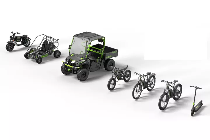 The Greenworks e-transport range already includes a Go-Kart and Minibike, which will be joined by ebikes, and electric kickscoot and a utility task vehicle in 2024