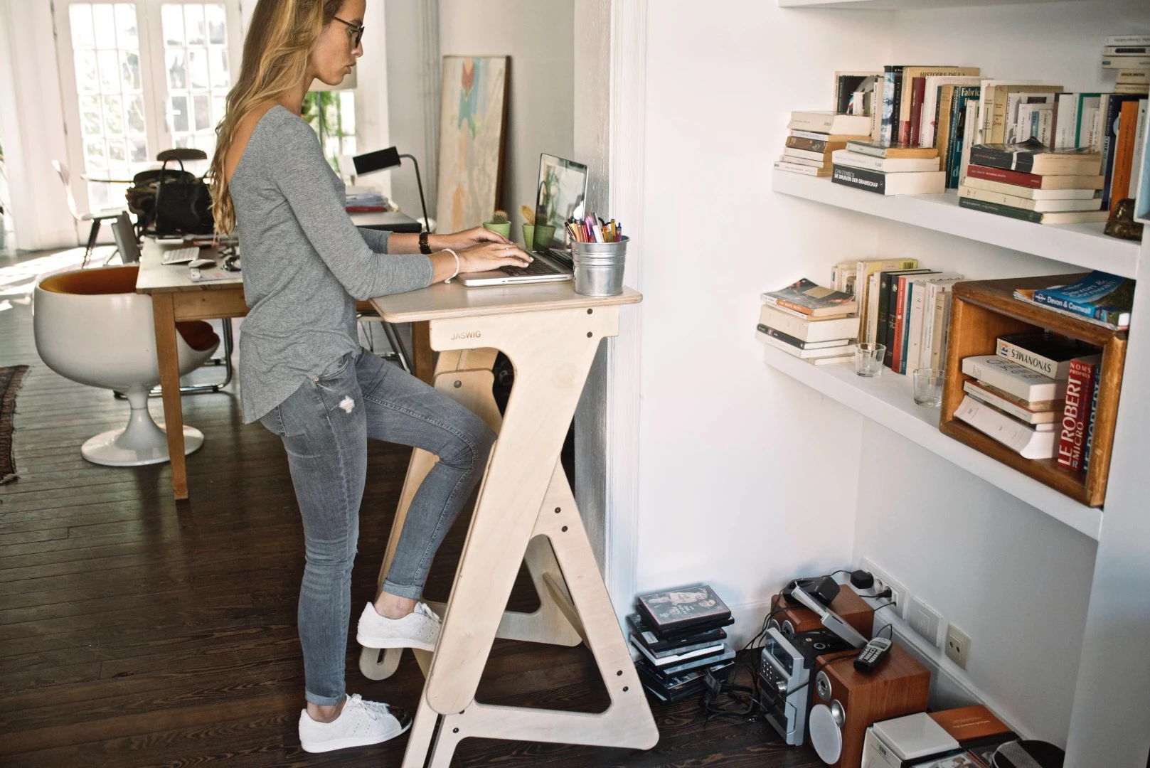 The desk itself is smallish and suitable for a laptop