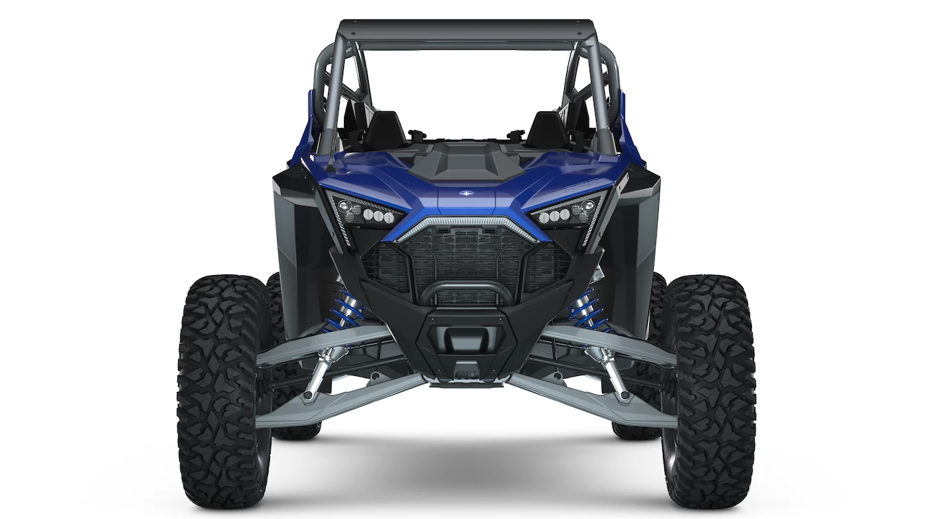 Up in the grille of the Polaris RZR Pro R Premium