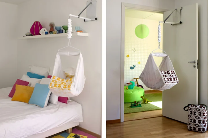 Mawok hammock is designed to be used in a permanent or temporary position, is lightweight and rocks baby up and down