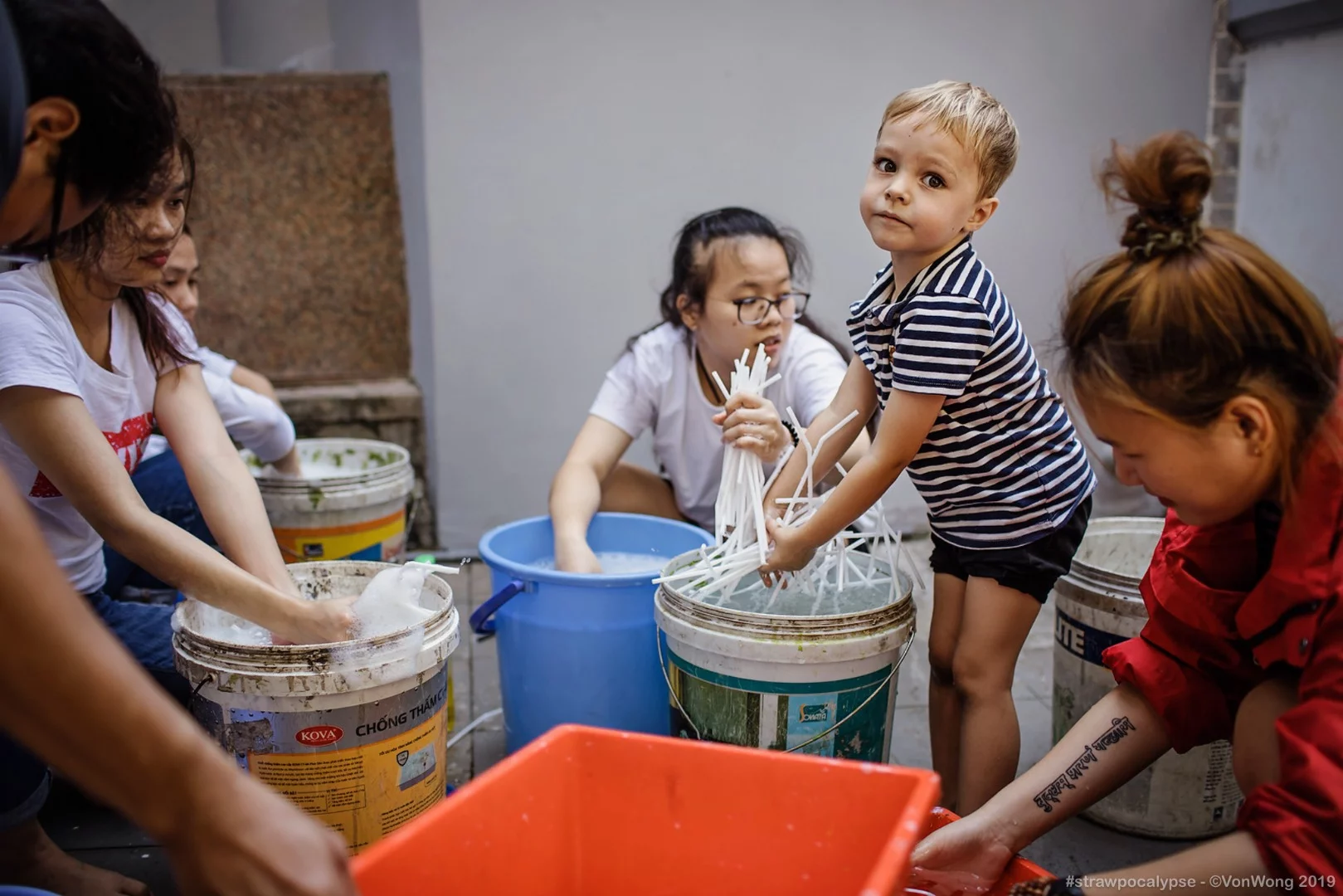 Volunteers collected thousands upon thousands of straws for the Strawpocalypse installation