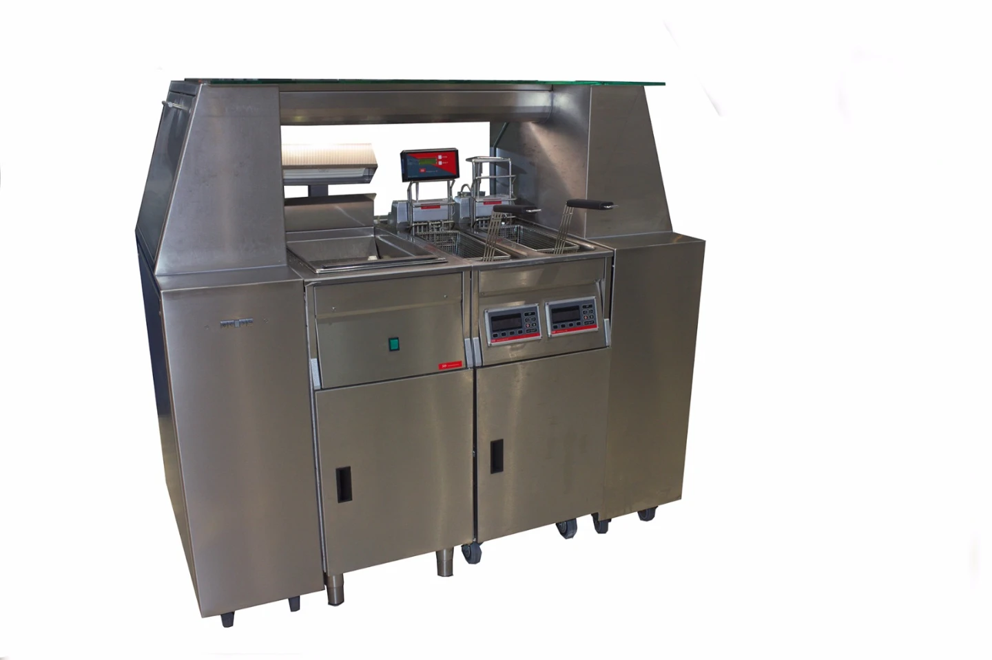A prototype of Blümchen’s new all-in-one frying station that eliminates odors without the need for a bulky venting system, thanks to the cold plasma filters
