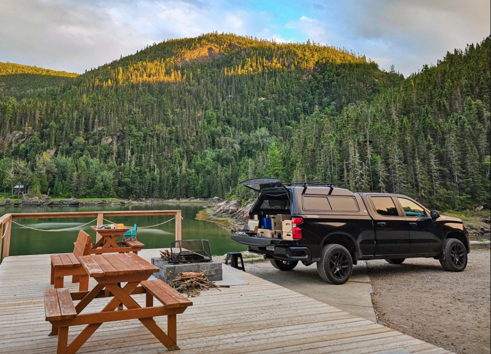 Roadloft offers a Fibrobec mid-rise pickup cap for local customers, but there are many shell options on the market that would work with the camper kit
