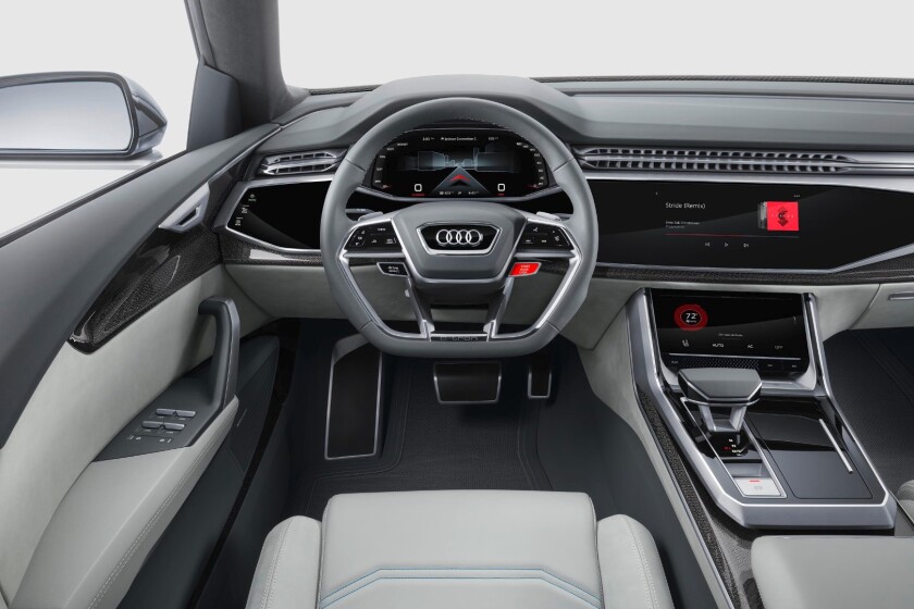 Most interesting about the cockpit design, though, is the sort of light-duty augmented reality that Audi has incorporated into the Q8’s conceptuals