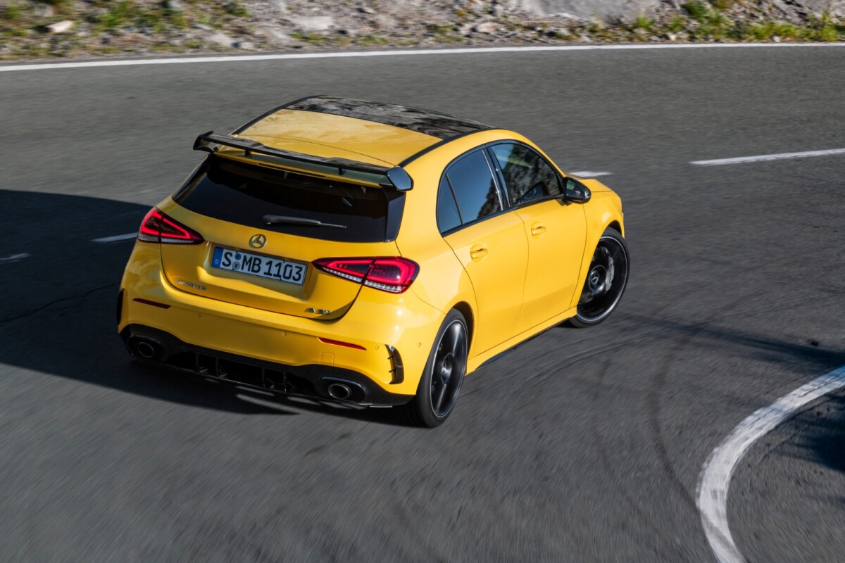 Mercedes-AMG A 35 4Matic: lightly braking the inside rear wheel on turns helps tighten cornering lines, making this thing as agile as it should be