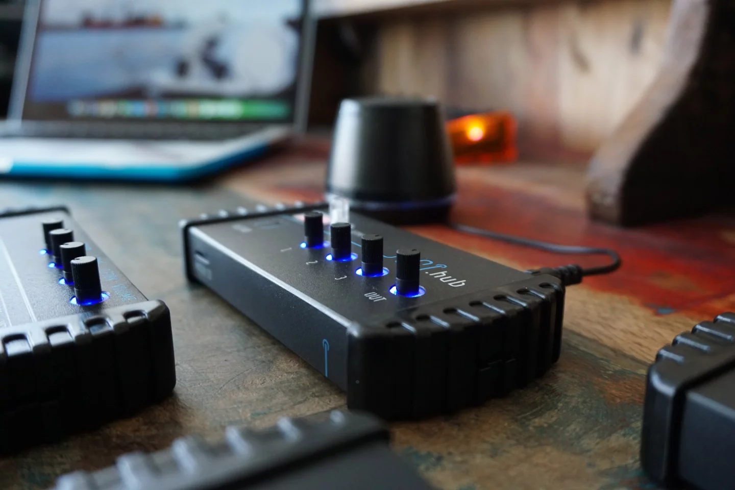 The minijam studio modules are wrapped in polypropylene housing with road-ready bumpers left and right