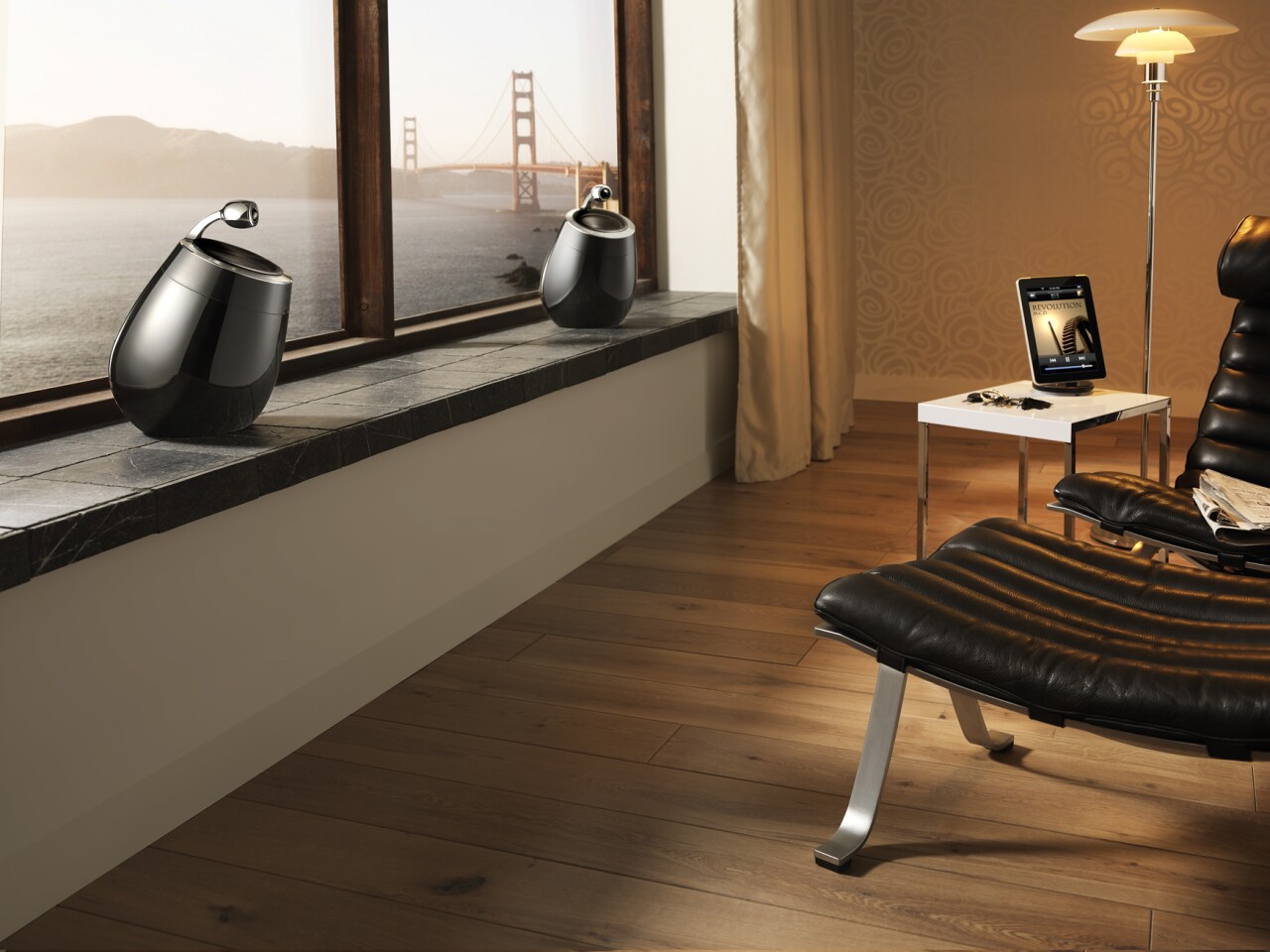 The Fidelio dock is compatible with iPod, iPod Touch, iPhone and iPad