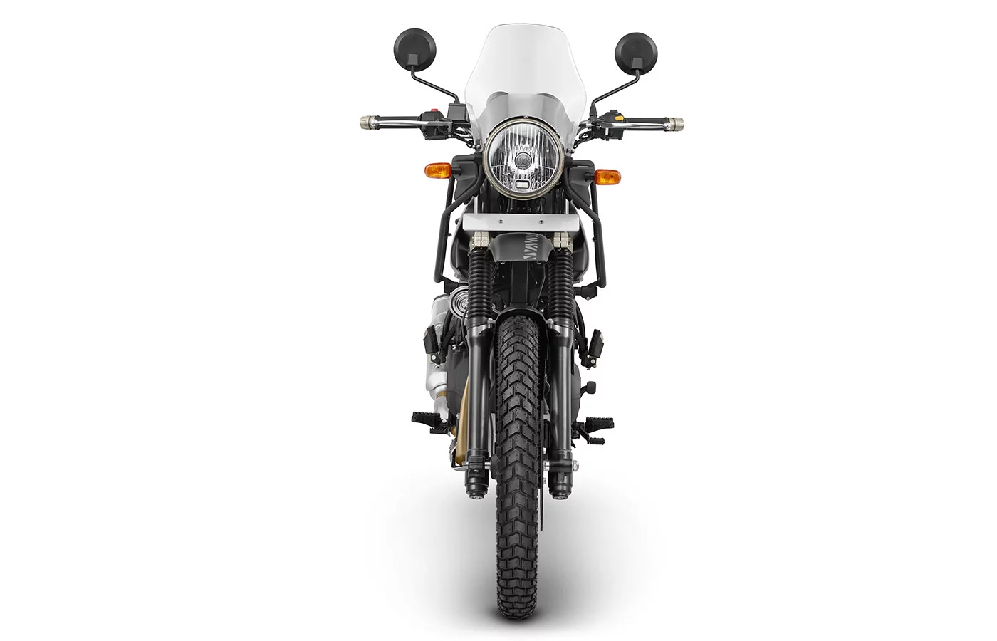 Hopefully the front number plate will not be needed on the export Royal Enfield Himalayan