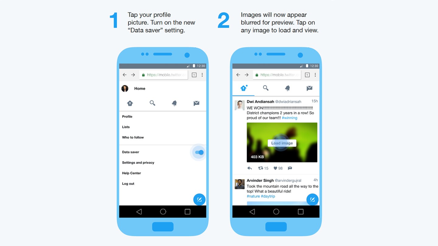 How to enact the data saver mode on Twitter Lite
