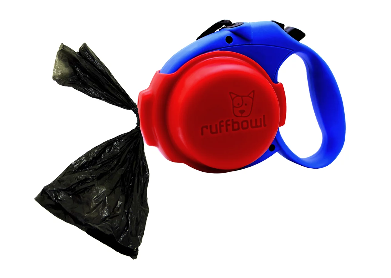 RuffBowl doubles a used poop bag carrier