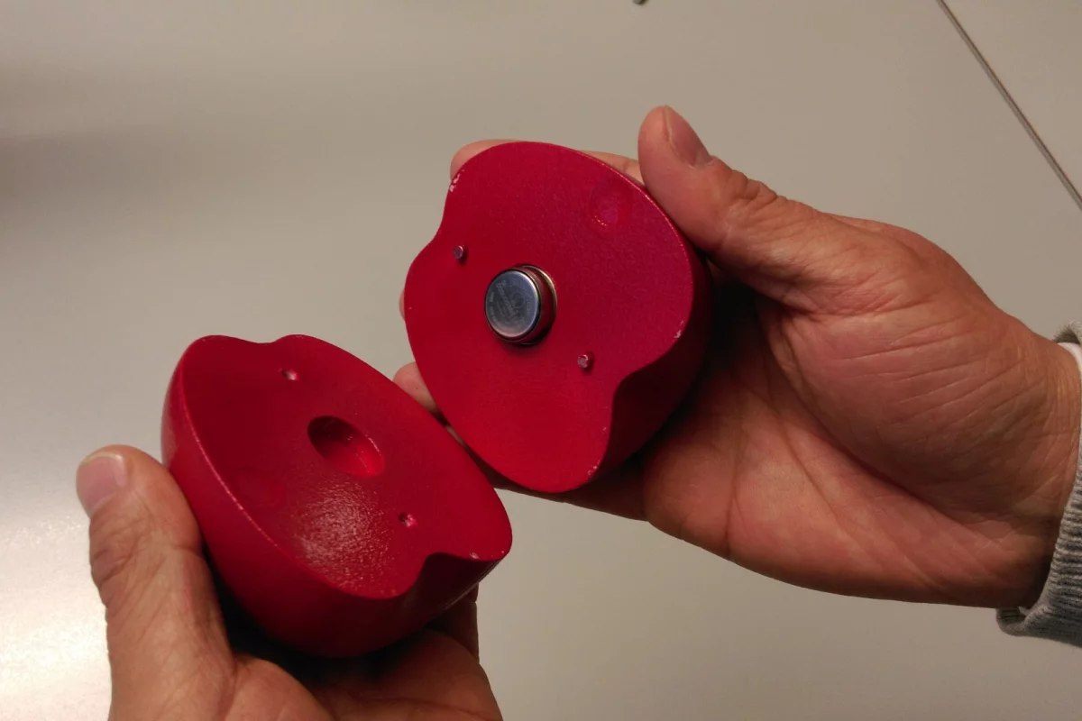 One of the sensors, disguised as a Braeburn apple