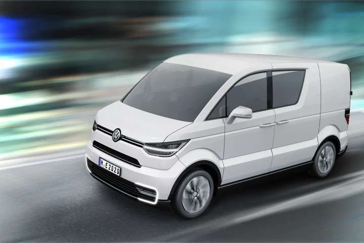 The e-Co-Motion concept from Volkswagen Commercial Vehicles is a zero-emission city delivery van
