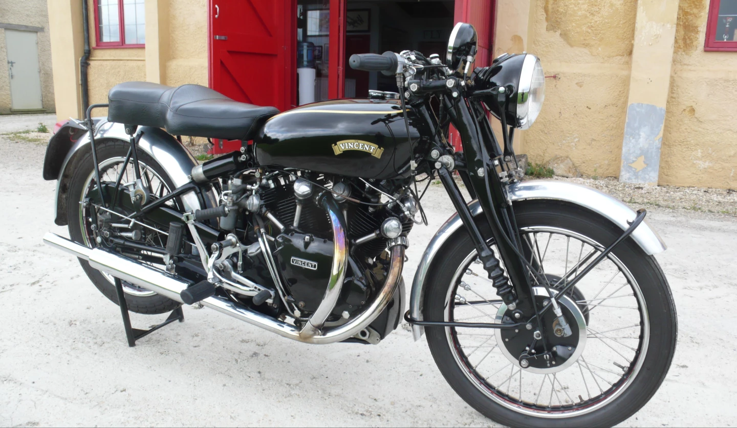 A desirable all-matching-numbers example, this 1951 Vincent Black Shadow was acquired by the vendor a decade prior to its sale and had covered fewer than 200 miles since a total engine and mechanical rebuild by Tony Hutchinson, a VOC member with a long history of restoring Vincents. The frame, cycle parts and brightwork were also restored and the machine was sold with a huge file of bills for the work carried out. Totally standard with exception of the 8" front brake - the original 7" brake was sold with the bike for a total of GBP£57,500 ($92,541).