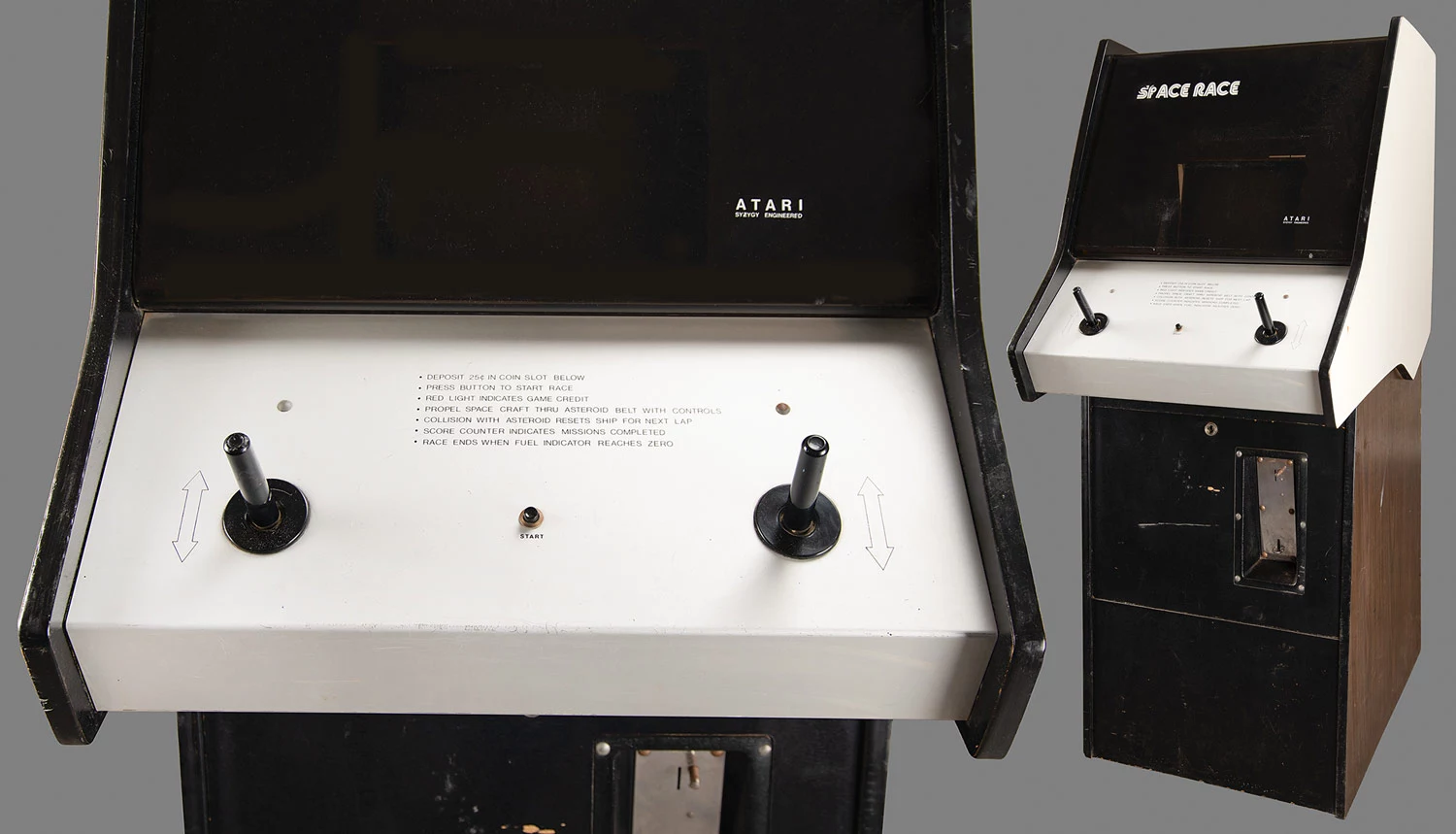 Atari's follow-up to "Pong" was "Space Race" of 1973. It wasn't the first arcade game to use a joystick, but it was the first to get sales traction.