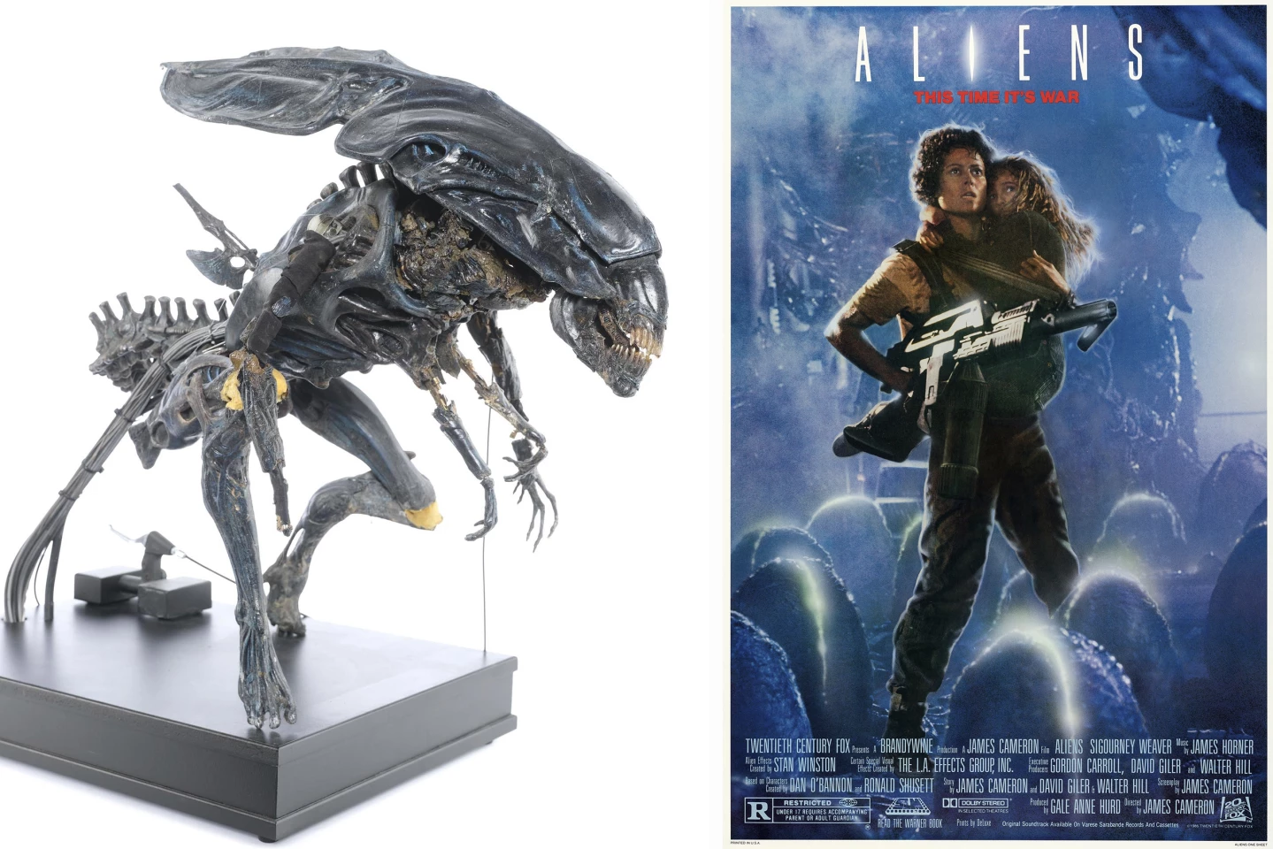 This Xenomorph Queen Model Miniature Puppet from "Aliens" (1986) sold for $106,250 at Propstore on August 27, 2020