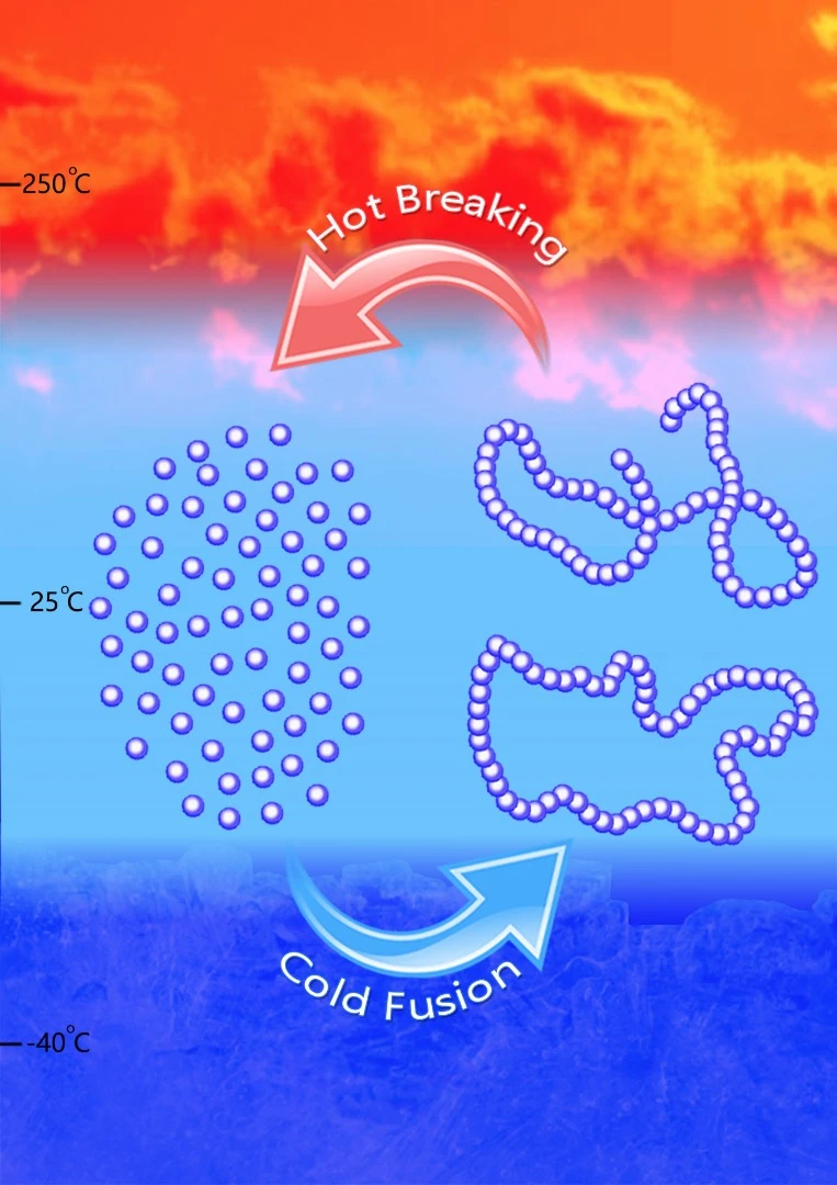 A graphical illustration of the researchers’ polymer synthesis process