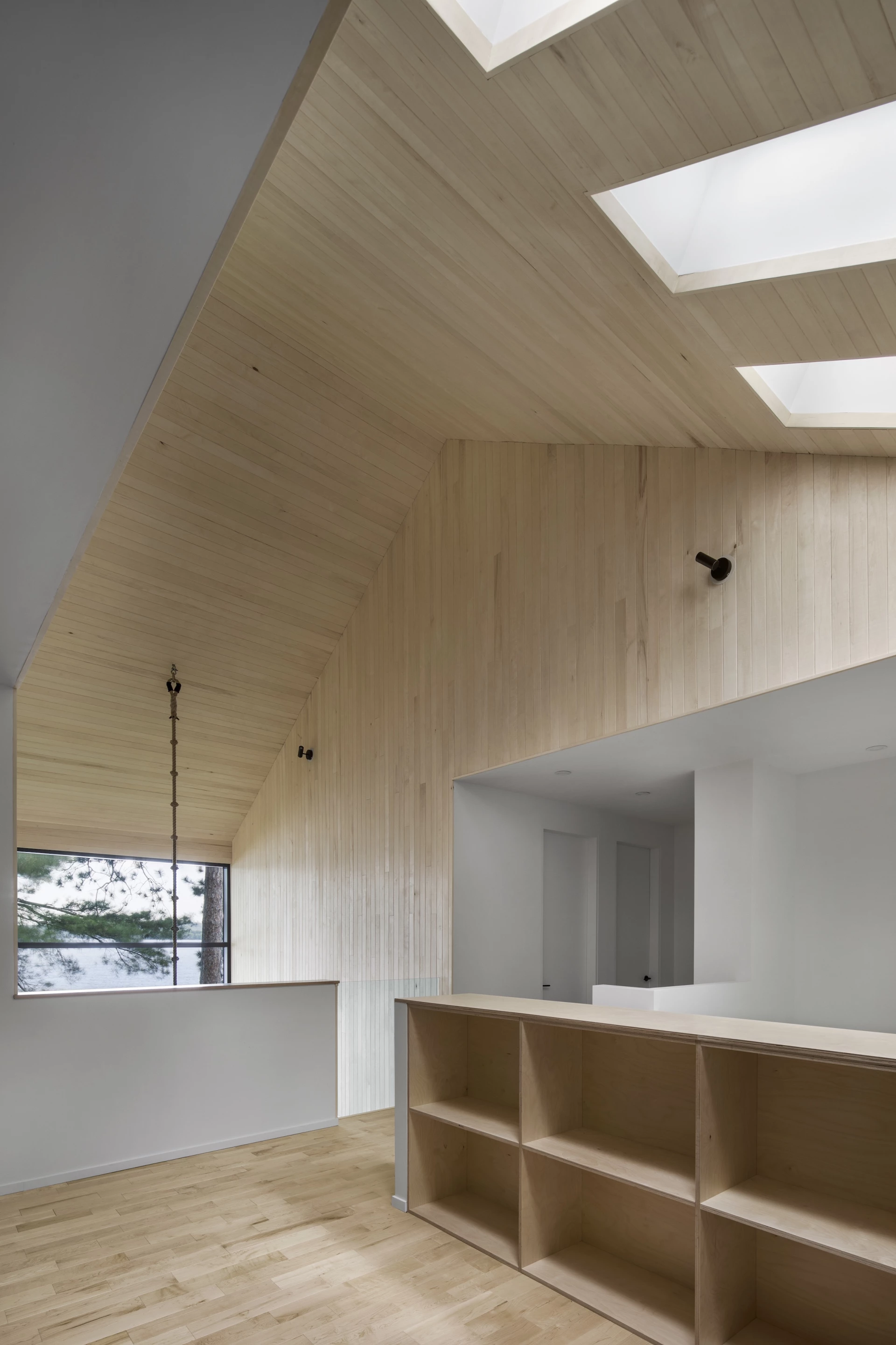 The Lakeside Cabin's second floor has four bedrooms