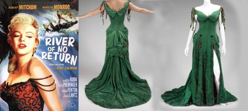 One of three very distinctive dresses from this film on this list, the green Travilla gown sold for $526,000 at a Profiles in History auction in 2011.