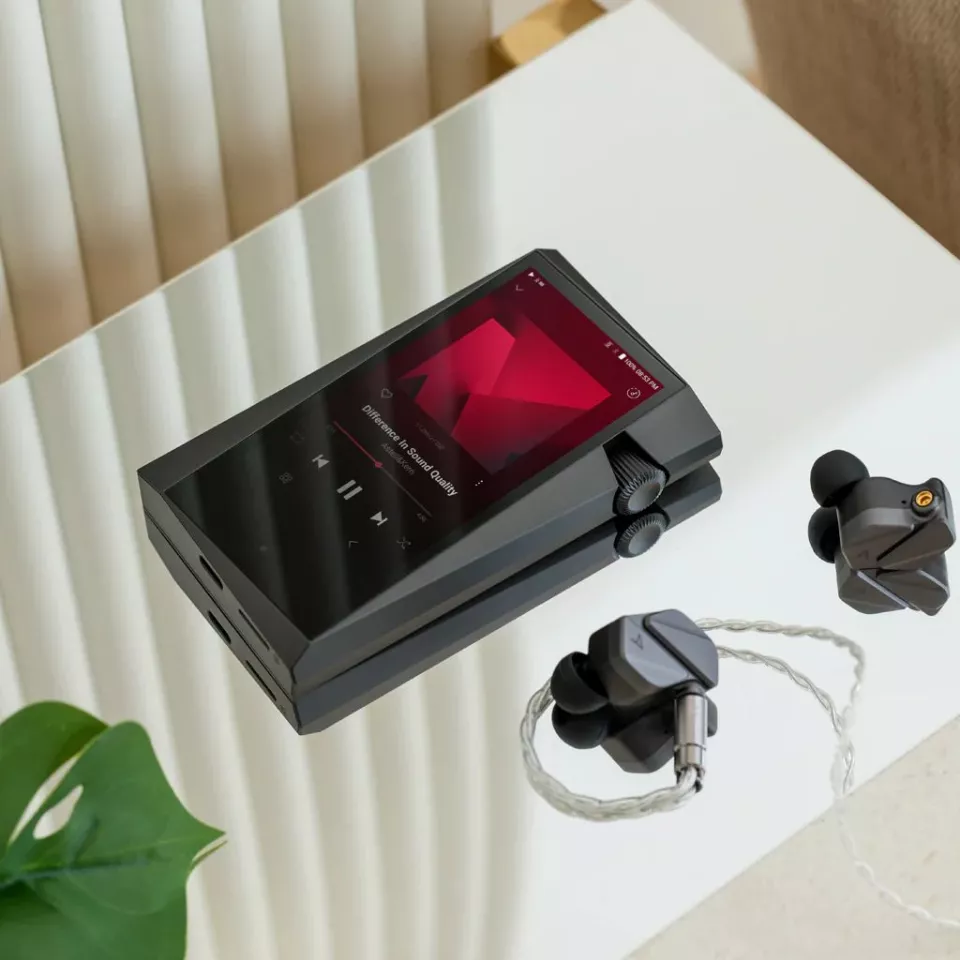 Two-step gain is reported sufficient for driving high-impedance headphones or sensitive in-ear monitors