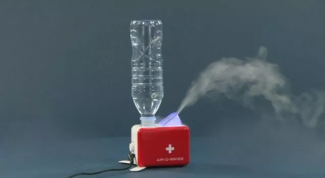 The Air-O-Swiss AOS 7146 Travel Ultrasonic humidifier utilizes a regular bottle of store-bought drinking water, and can reportedly be used across North America and Europe