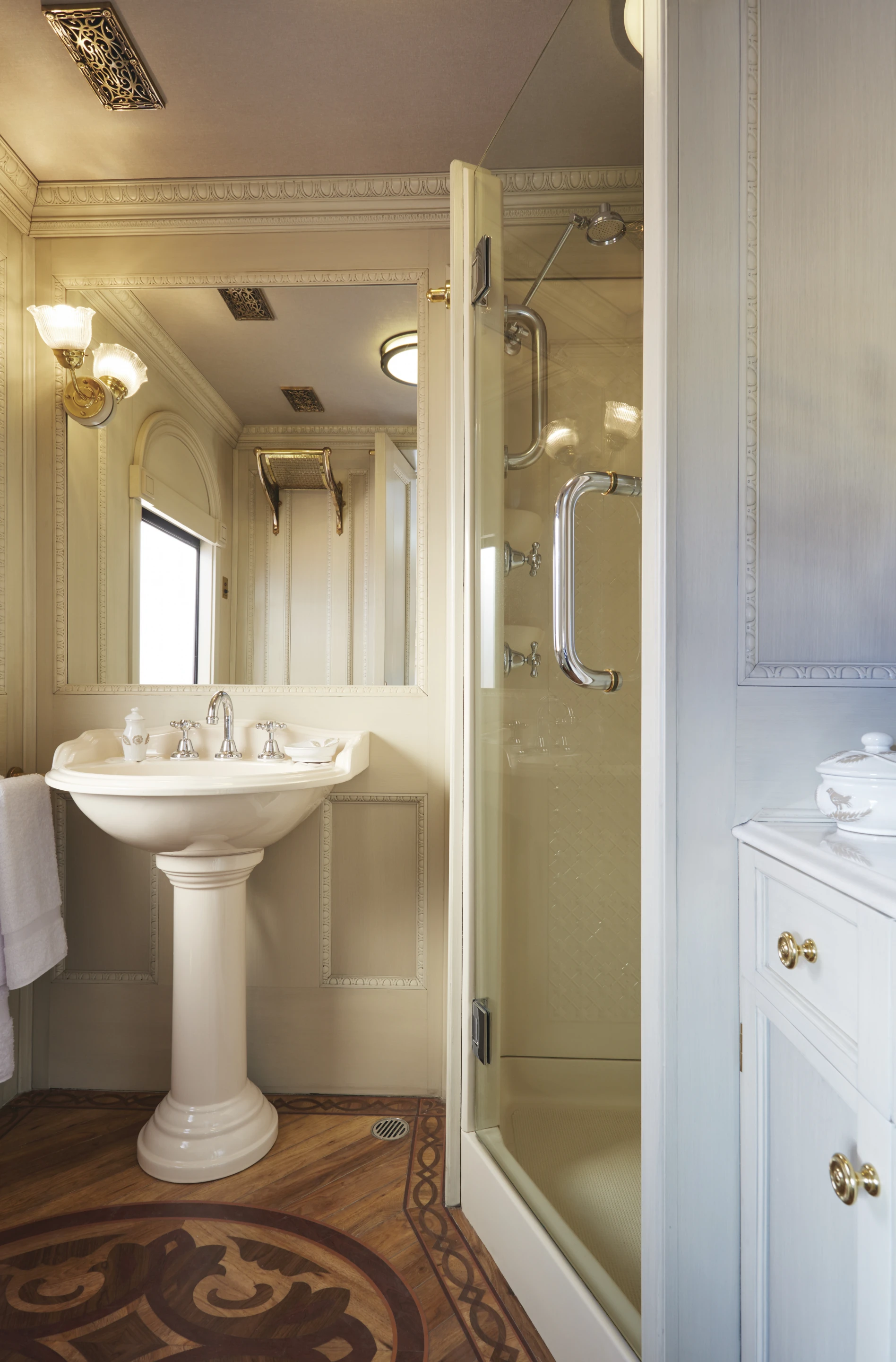 Sleeping cabins aboard the Belmond Andean Explorer come in four variations, each with a private bathroom