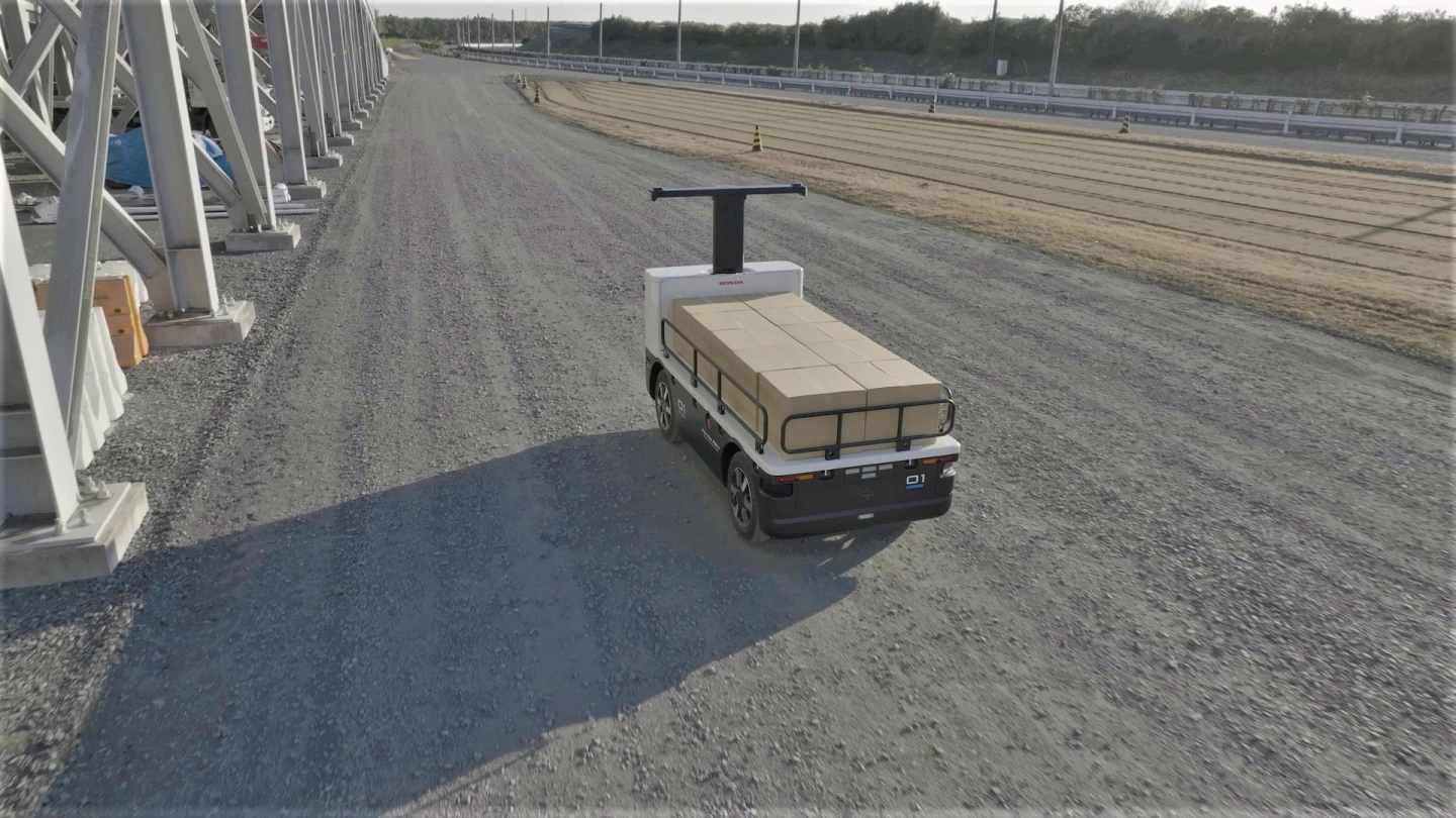 The third-generation Autonomous Work Vehicle can now transport two pallets of equipment/materials around a worksite