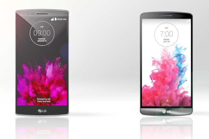 Gizmag compares the features and specs of the curved LG G Flex 2 (left) and flagship G3