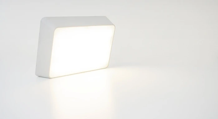 Brick Lamp offers warm white LED lighting encased in an unusual shell