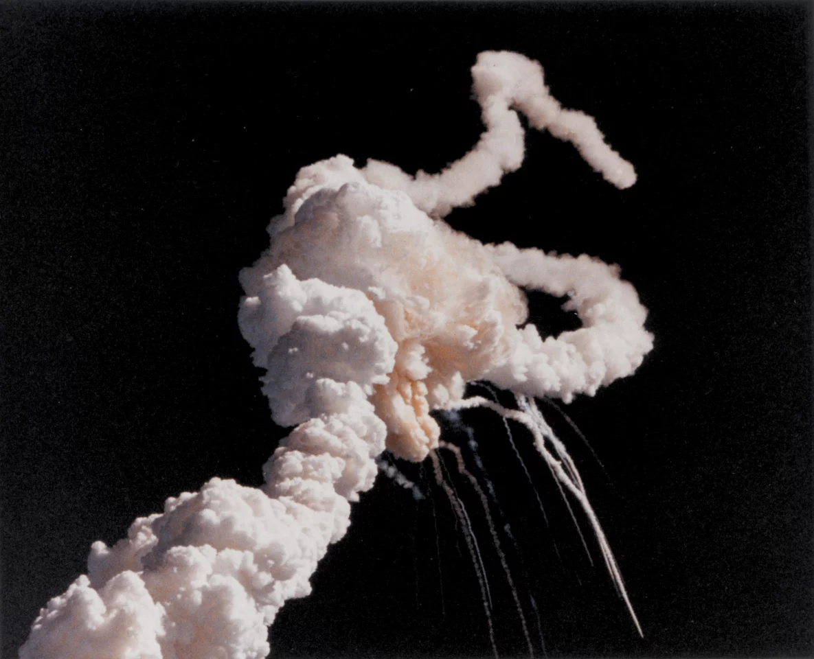 Space Shuttle Challenger explodes shortly after take-off on Jan 28,1986 (Image: NASA)