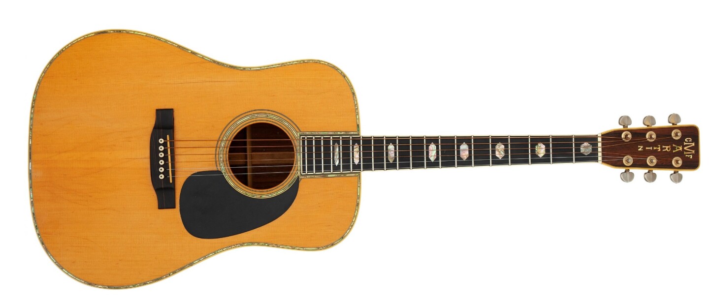 This 1969 Martin D-45 Acoustic Guitar was played by Graham Nash on stage at Woodstock, and sold for $162,500. It narrowly missed a spot in our 100 most valuable guitars of all-time, coming in at #102