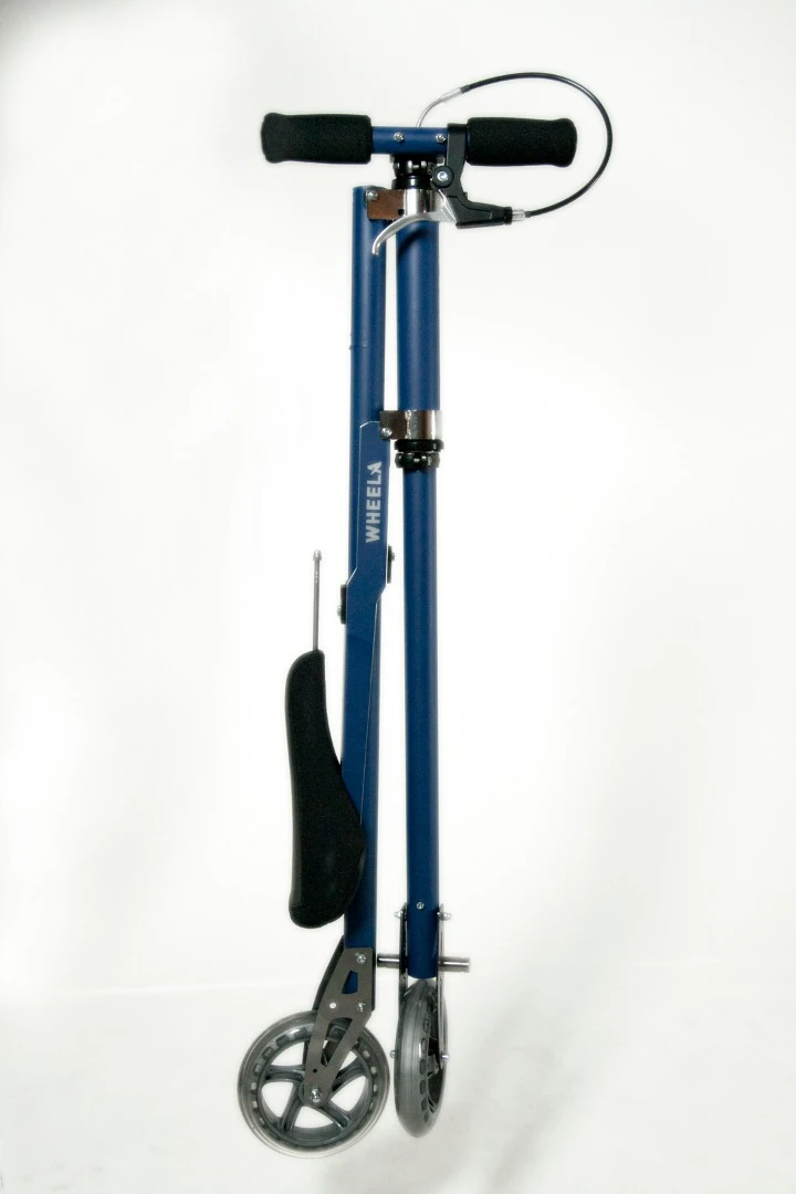 The Wheela scootbike can fit into a small space once folded