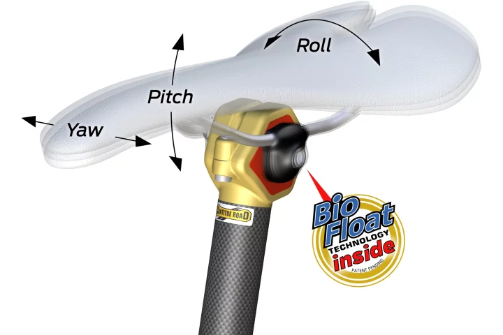 The BioFloat seatpost is designed to let the seat move with the rider's pelvis