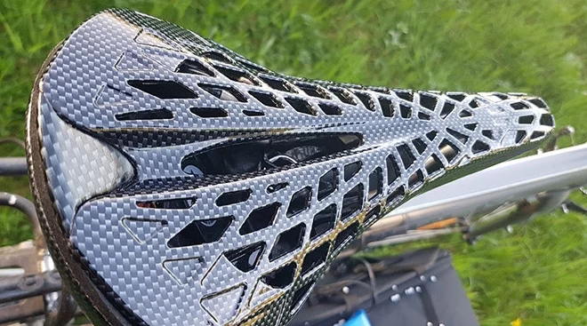 Air is blown through an array of gaps in the top of the Sweet Saddle