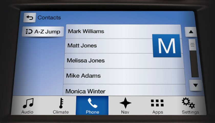 Users can easily swipe through smartphone contacts