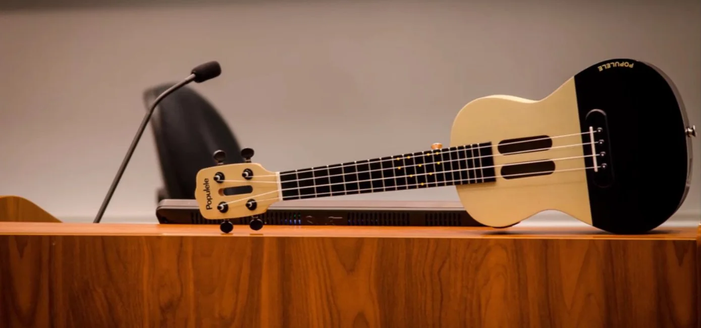 The 23-inch long Populele weighs in at just over a pound, which should make it manageable for even the youngest of child prodigies