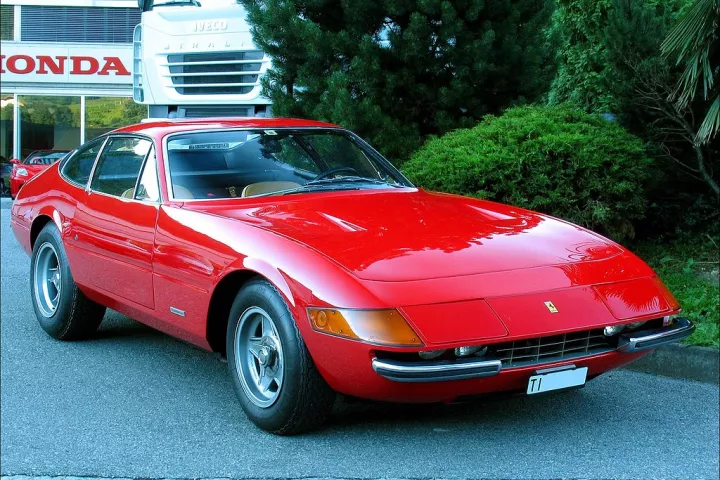 A rare Ferrari Daytona, similar to the one pictured above, was a highlight at auctions held to celebrate the 70th anniversary of the Ferrari this year