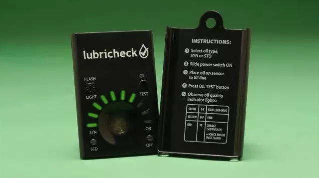 The Lubricheck analyzes the capacitive and resistive properties of engine oil samples, to determine if an oil change is needed (Images: WaveOn Technologies)