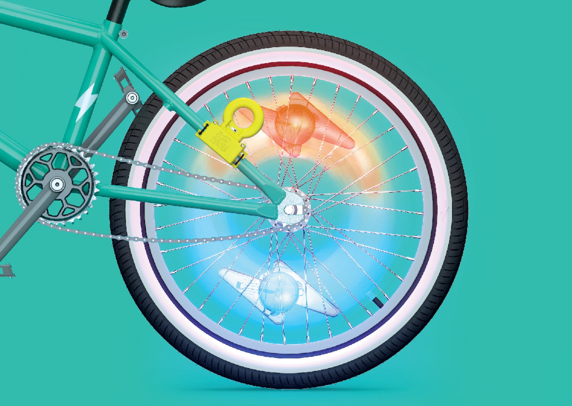 Electronics kit lets kids build wirelessly powered wheel lights