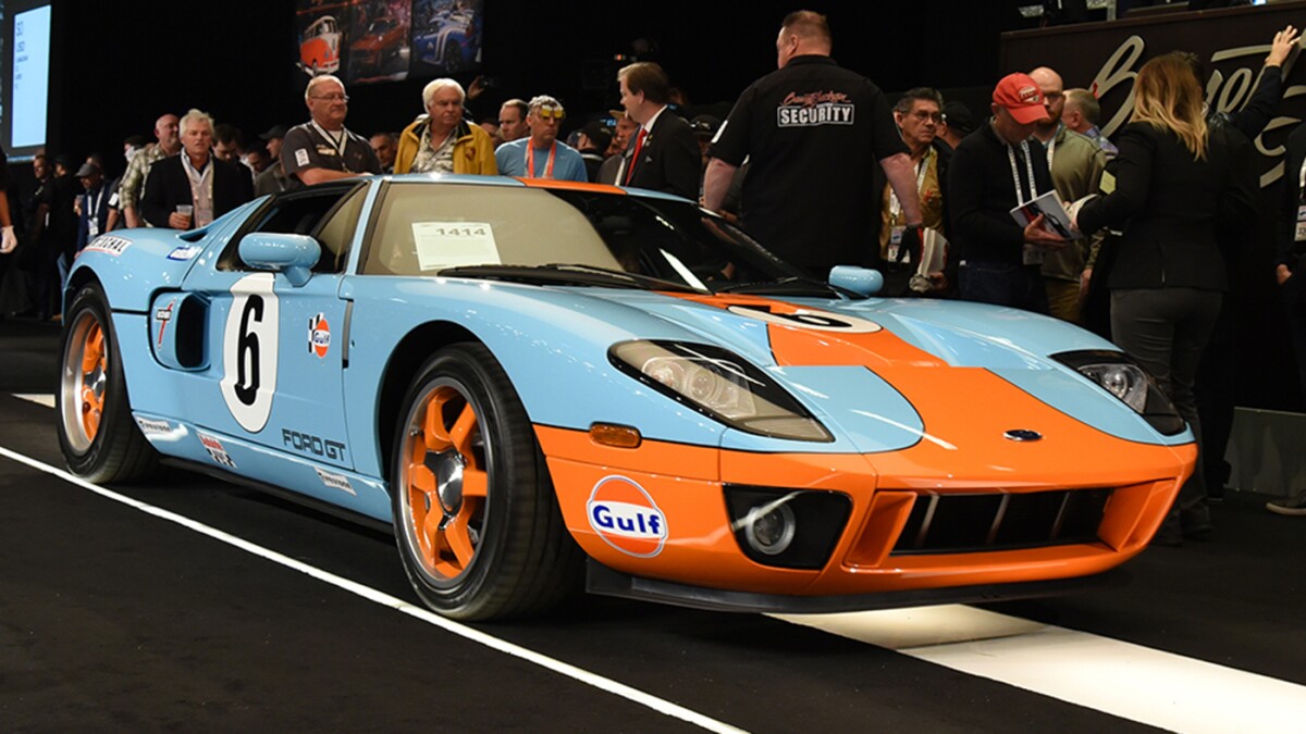 This 2006 Ford GT Heritage Edition sold for $495,000 at Barrett-Jackson’s Scottsdale 2018 auction
