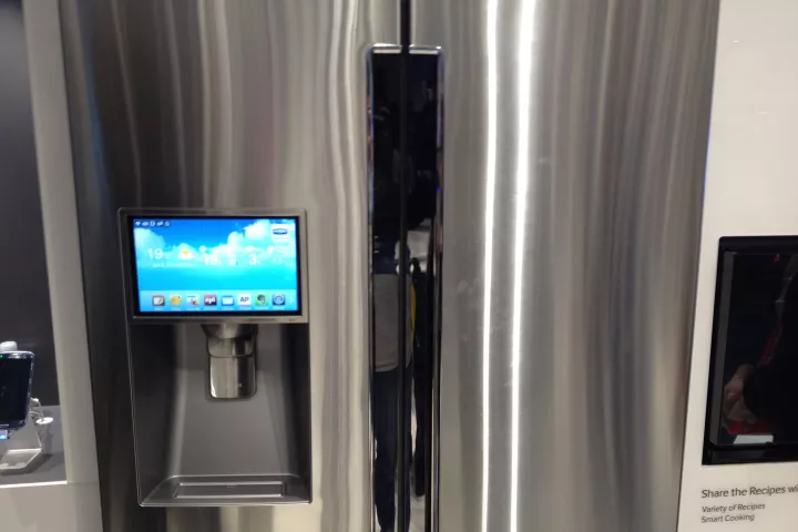 Samsung's T9000 four-door refrigerator previewed at CES 2013. The product is slated for a late spring launch